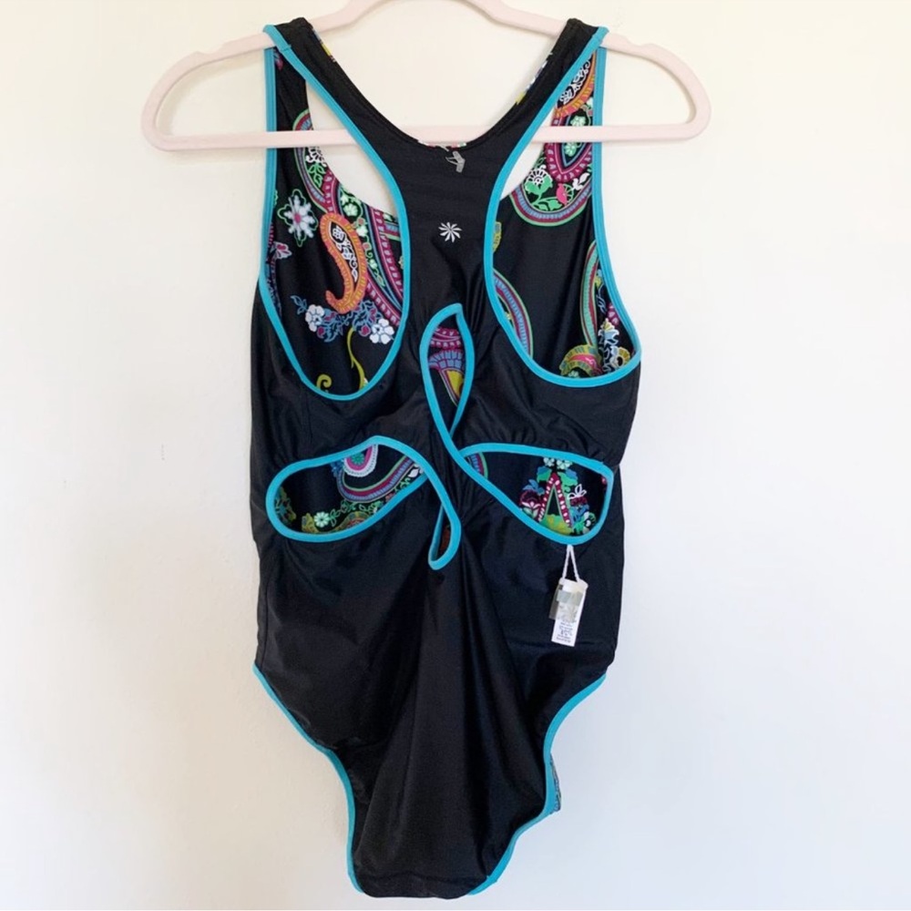 Athleta Reversible Paisley One Piece Swimsuit Sz S - Picture 4 of 10